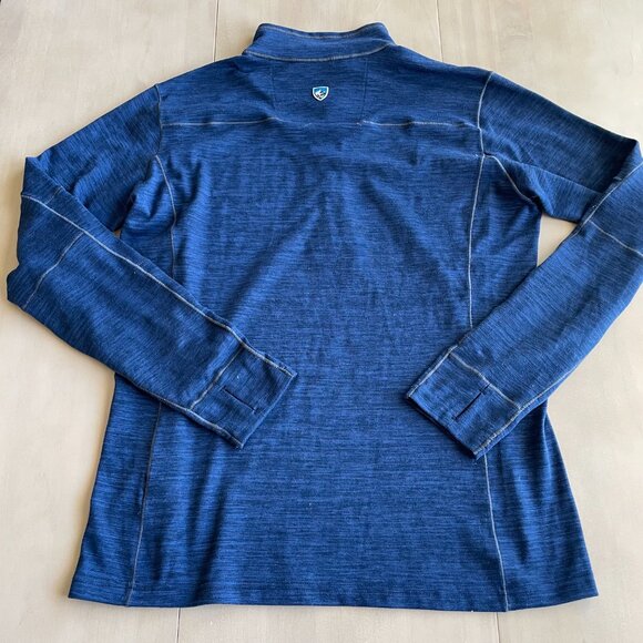 Kuhl Men's Alloy 1/4 Zip Long Sleeve Knit Pullover, Blue - Size Medium - Picture 10 of 13